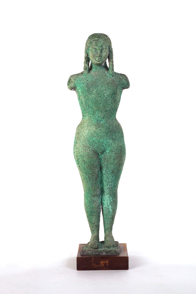Dora Gordine, Standing Female Nude with Pigtails, bronze, 1955