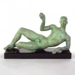 Dora Gordine, Lâ€™AprÃ¨s-Midi dâ€™une Faune/Reclining Male Nude, bronze,1955-56