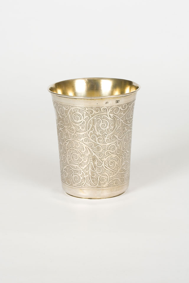 One of a pair of silver gilt beakers, Moscow, 1863