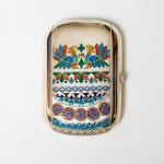 Enamelled Silver Purse with green silk lining, St Petersburg, 1900