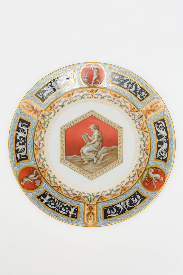 Plate from Raphael Service, decorated with classical motif, Imperial Porcelain Factory, St Petersburg, 1903