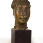 Dora Gordine, Mask with Broken Nose, 1933, bronze