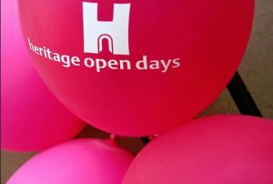 picture of balloons with Heritage Open Days logo (photo for Heritage Open Days 2016)