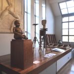 Seated Baby, 1937-8, bronze ion display in the Modelling studio, Dorich house